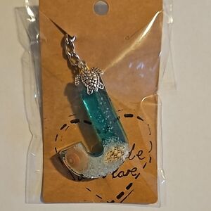 🟠Ocean-Themed Resin Keychain with Turtle Charm🟠